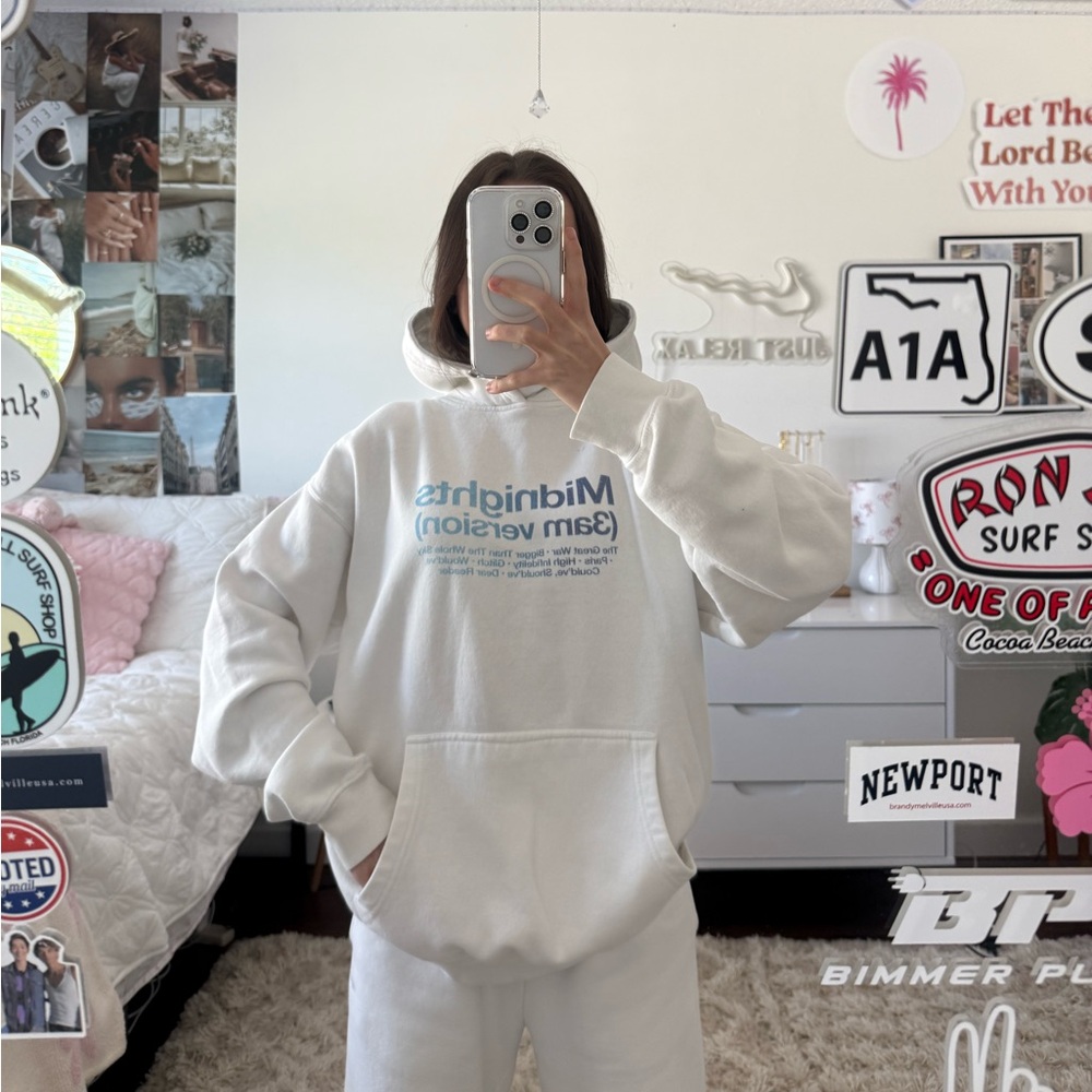 White Taylor Swift Midnights Hoodie